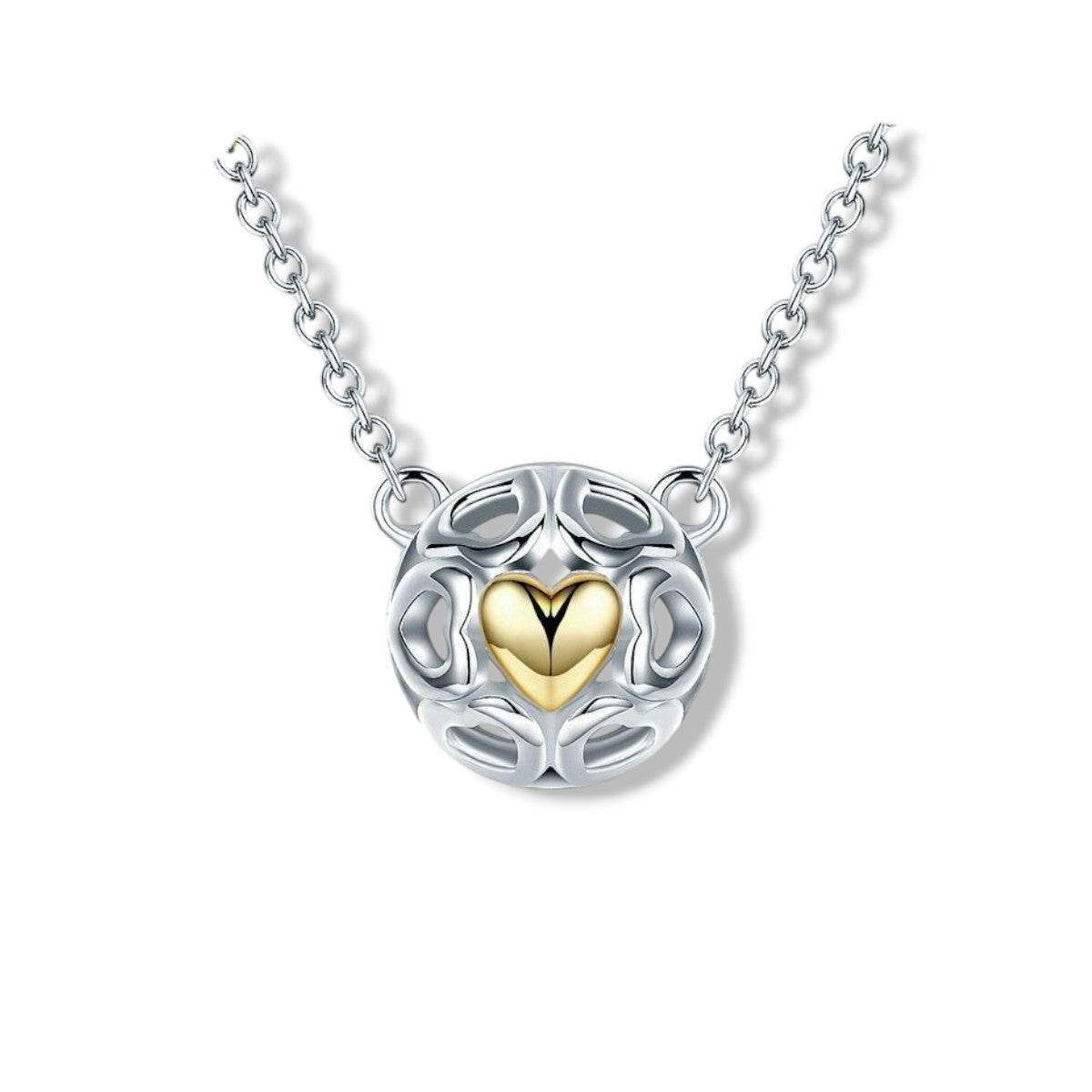 Golden Heart Ball Necklace - Aventus