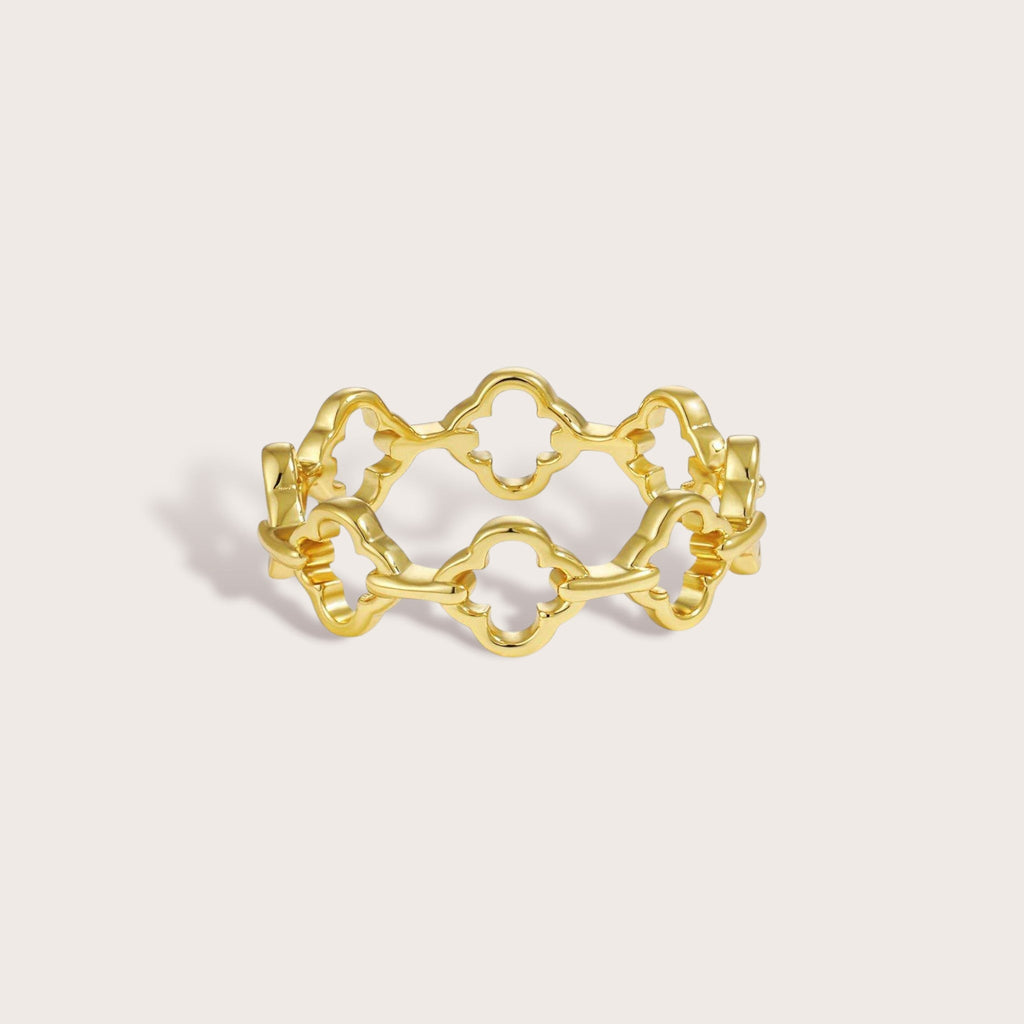Adjustable Linked Clover Ring