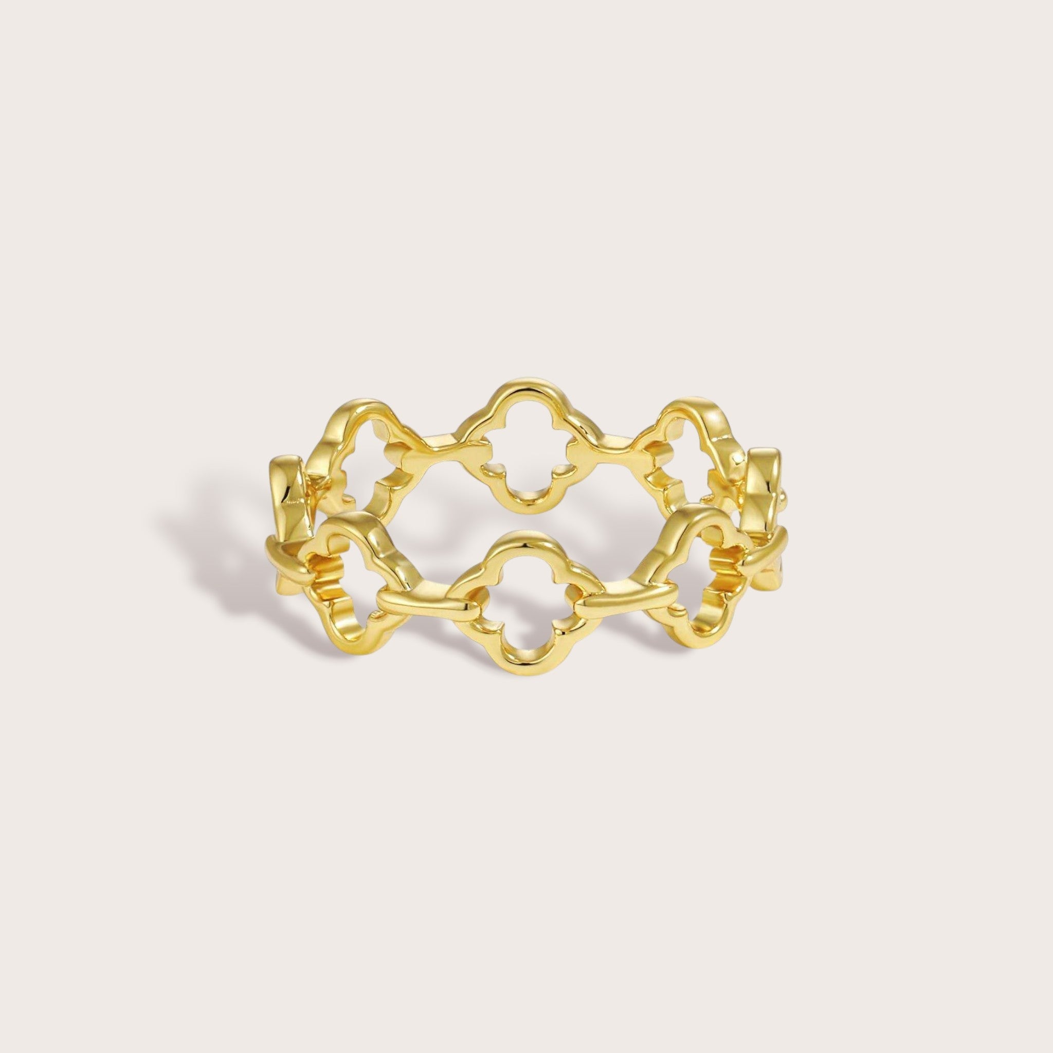 Adjustable Linked Clover Ring