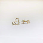 Arrow Heart Piercing Stud Earrings - Aventus