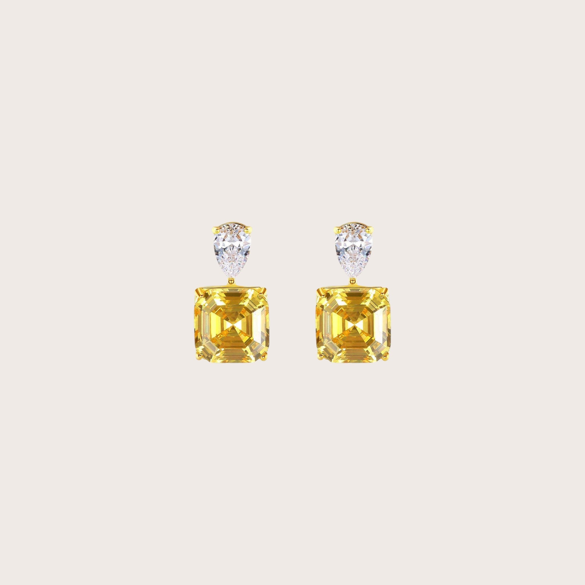 Asscher Cut Dangling Earrings
