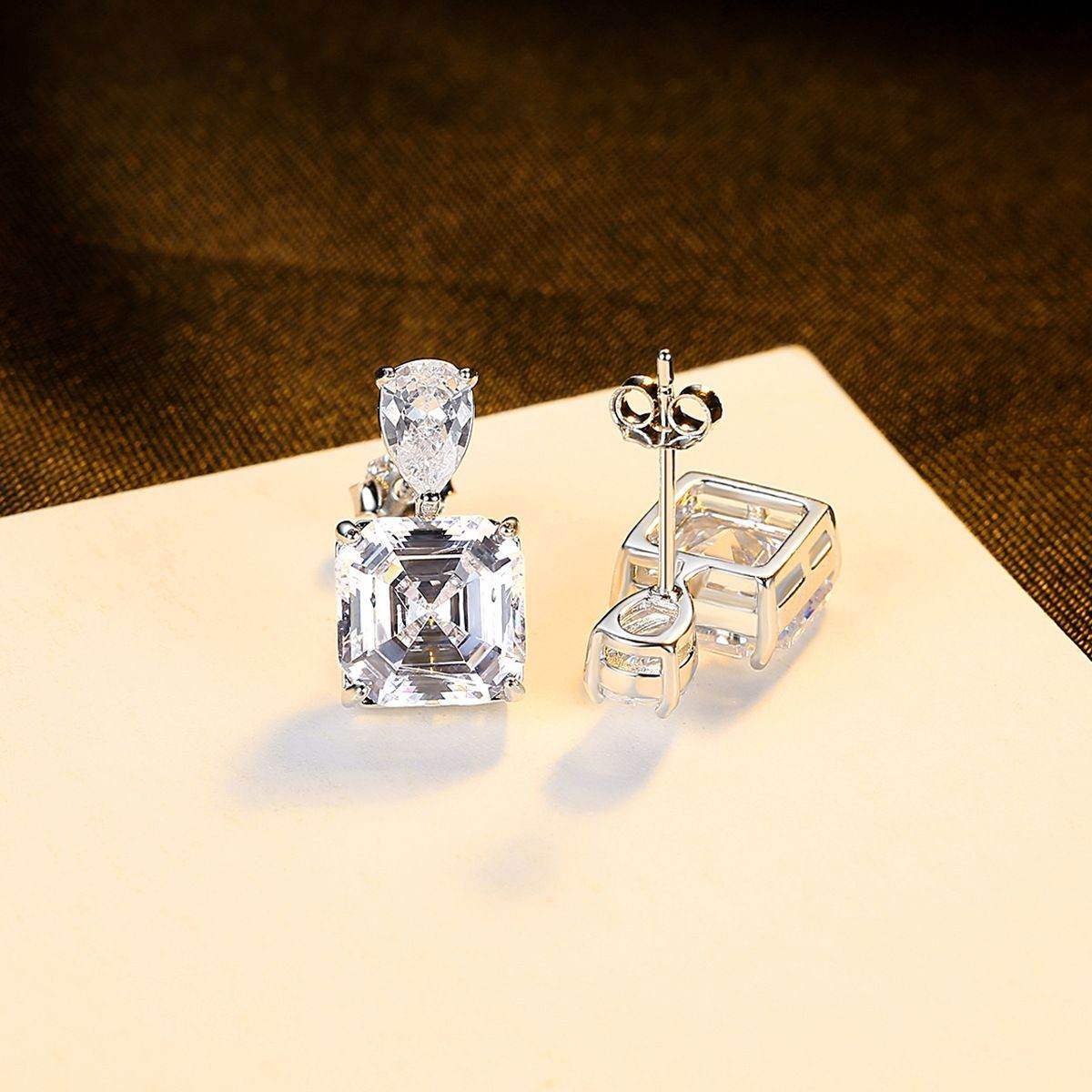 Asscher Cut Dangling Earrings - Aventus