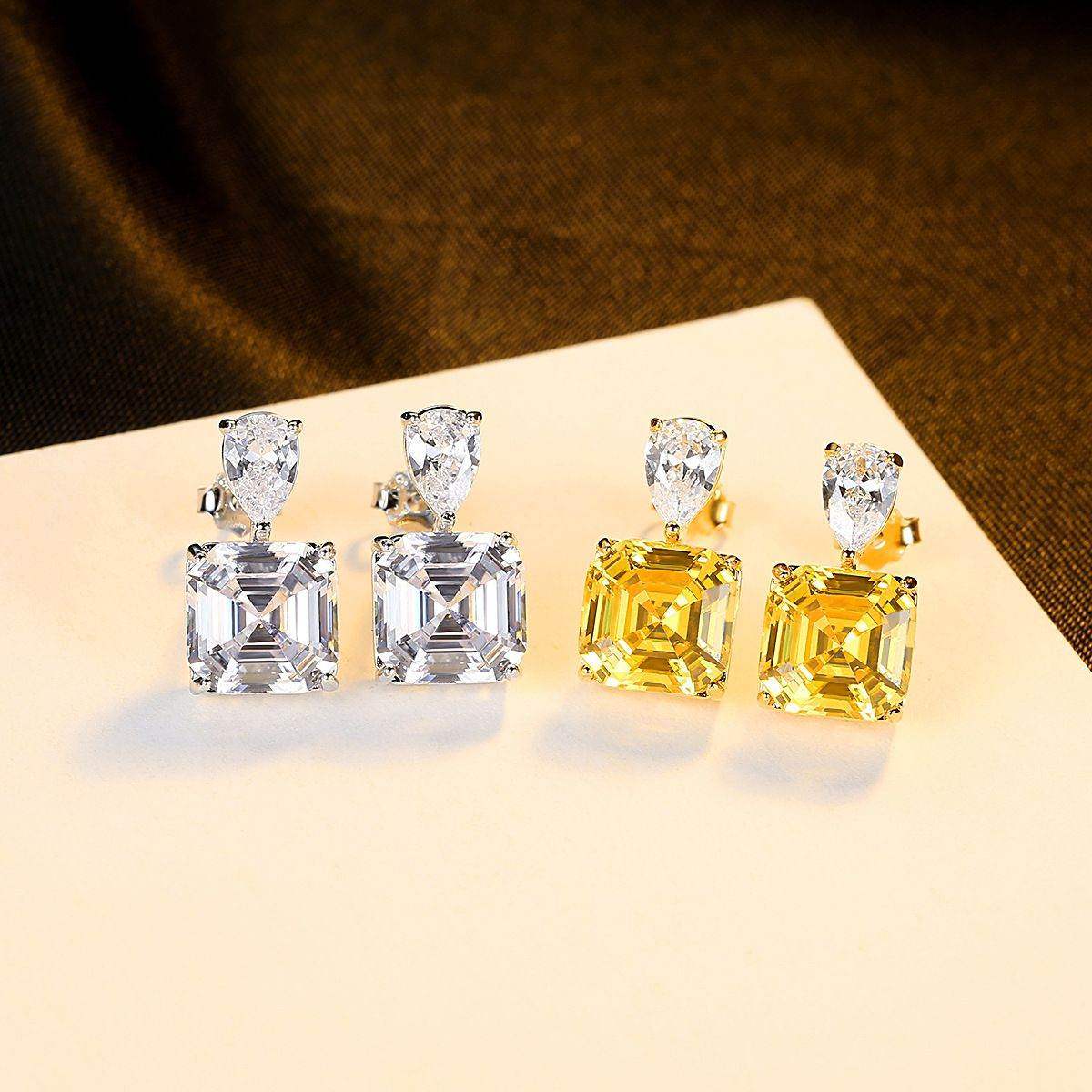 Asscher Cut Dangling Earrings - Aventus