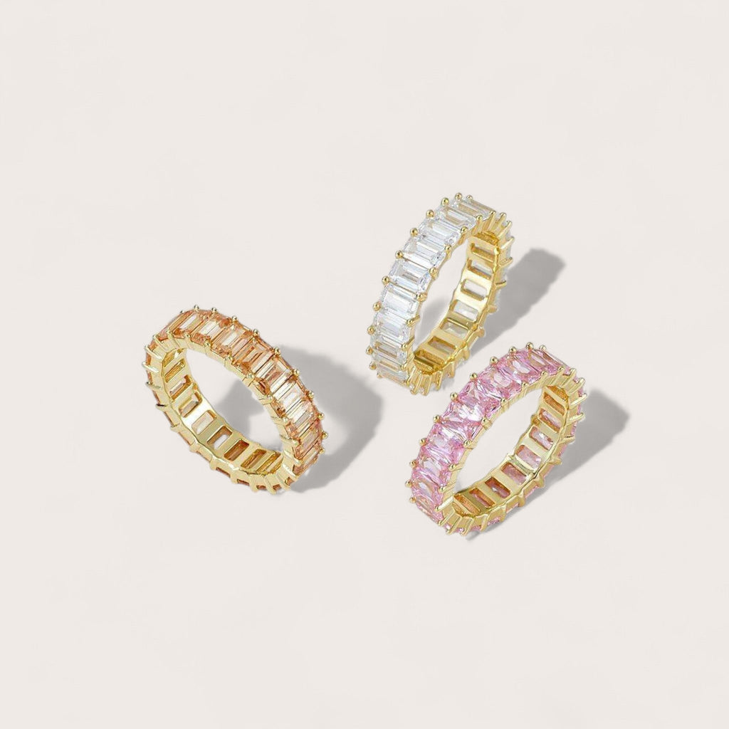 Baguette Rectangle Multi-Color Eternity Band
