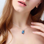 Blue Oval Butterfly Necklace - Aventus