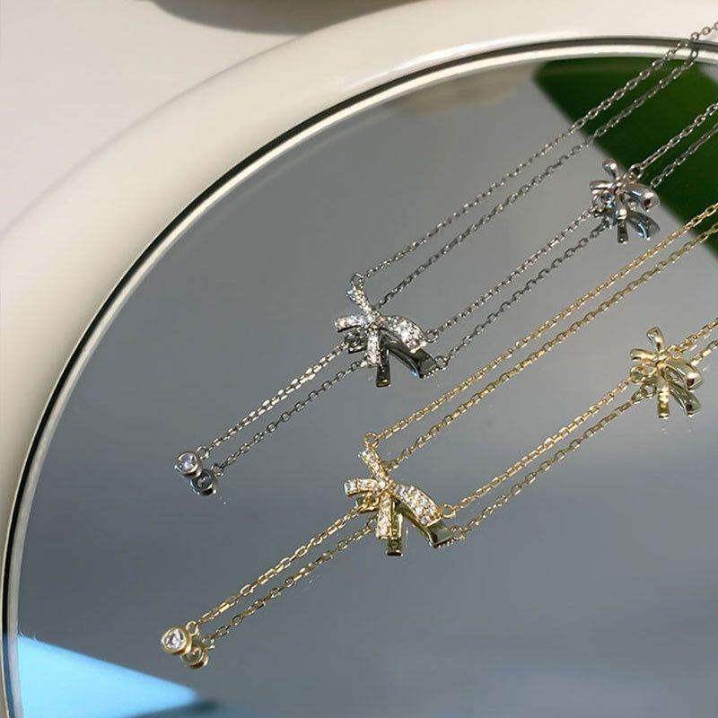 Bow & Drop Charm Necklace - Aventus