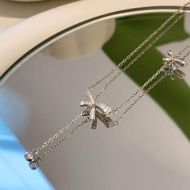 Bow & Drop Charm Necklace - Aventus