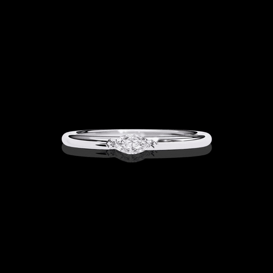 ced Out Moissanite Diamond Wedding Band in Sterling Silver - Aventus