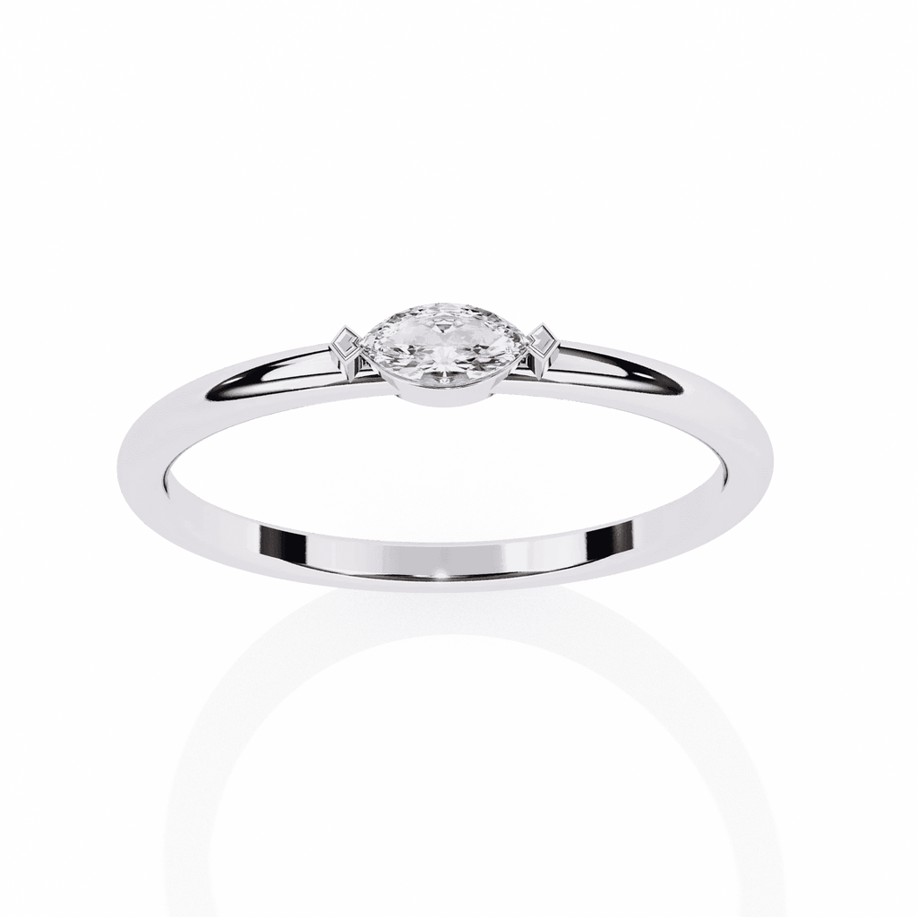 ced Out Moissanite Diamond Wedding Band in Sterling Silver - Aventus