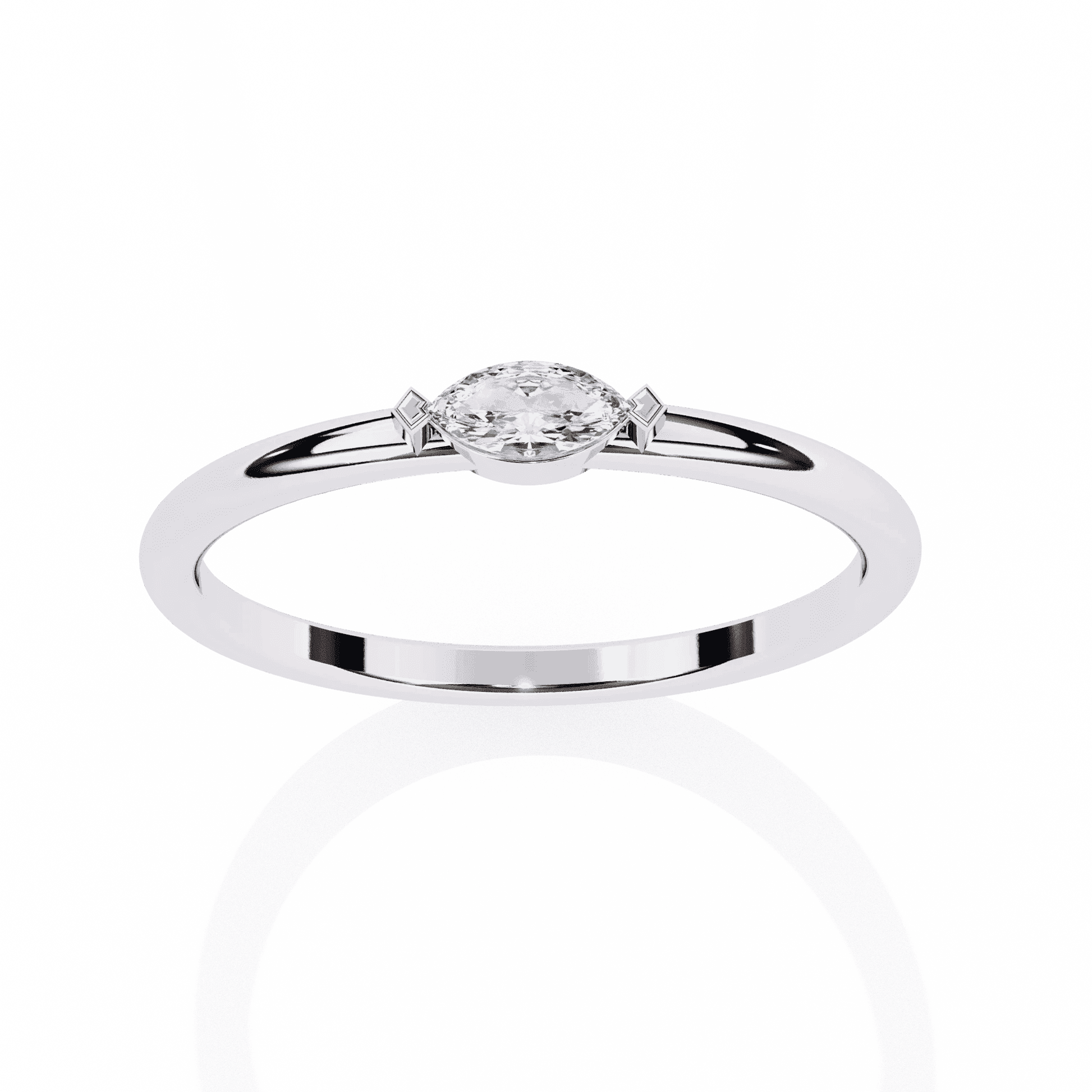 ced Out Moissanite Diamond Wedding Band in Sterling Silver - Aventus