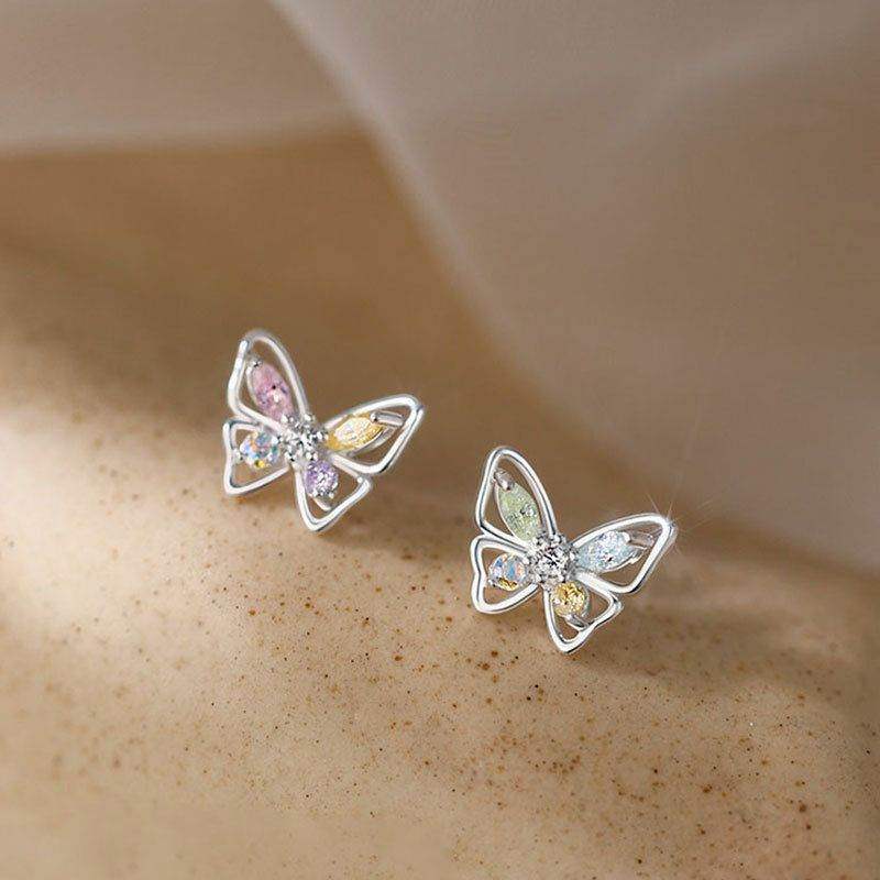 Colored Butterfly Stud Earrings - Aventus