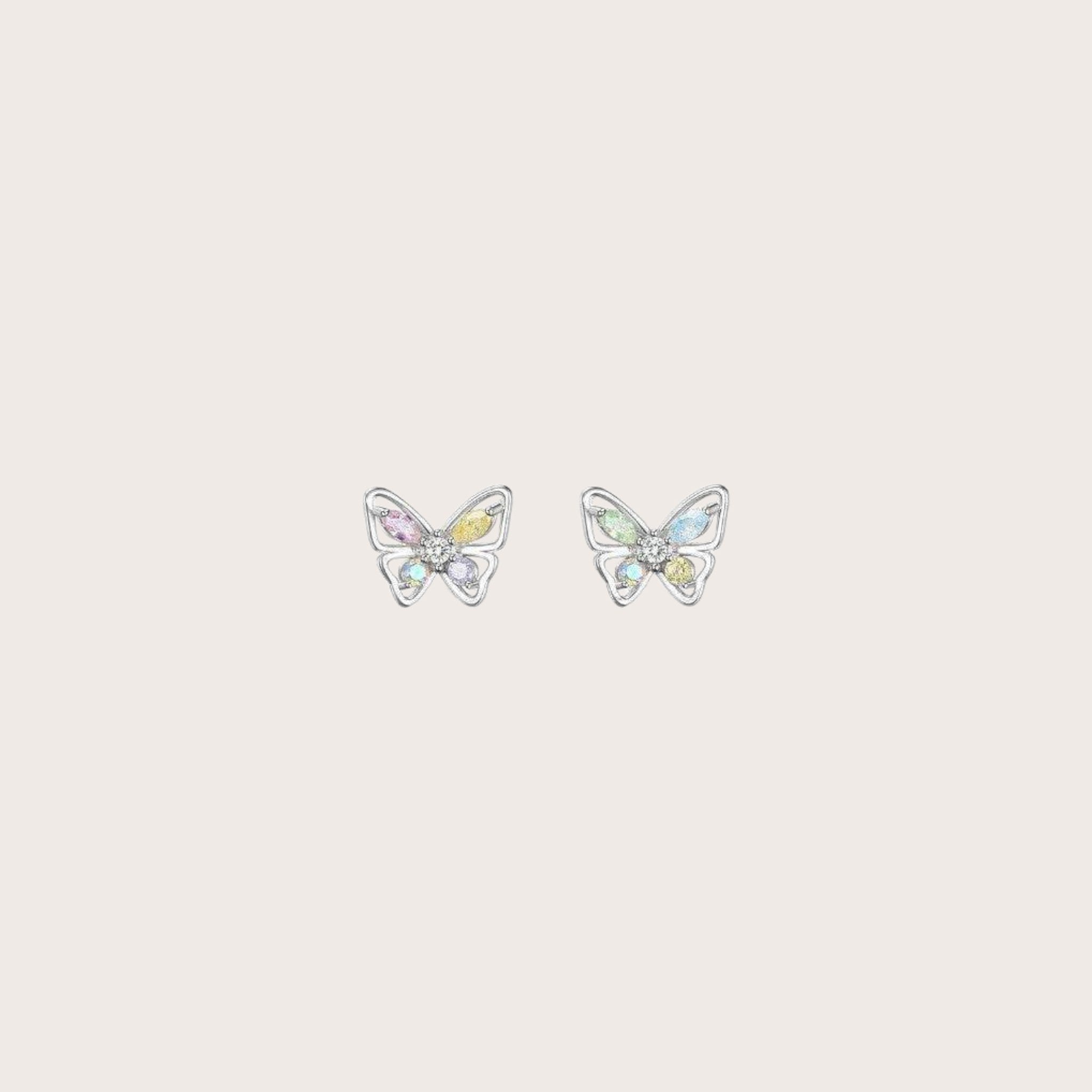 Colored Butterfly Stud Earrings