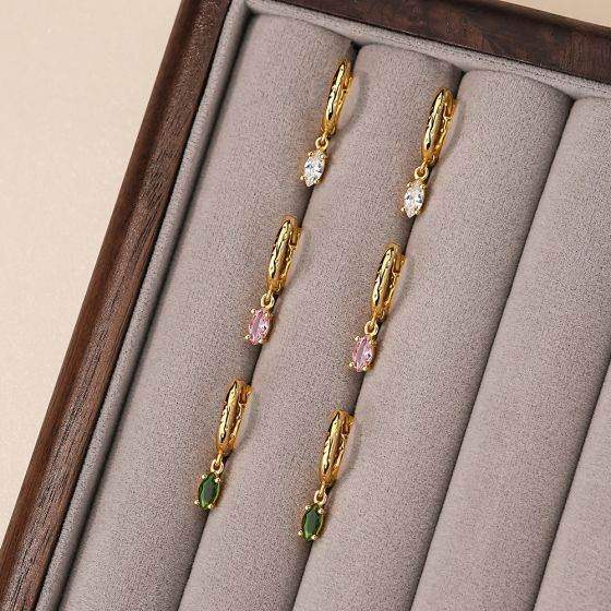 Colorful Oval Dangling Earring Set - Aventus