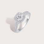 Cushion Halo Pave Ring