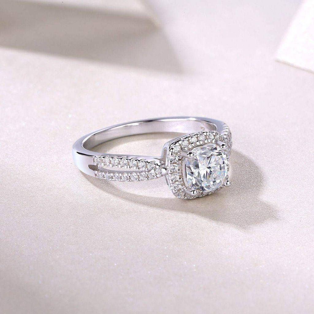 Cushion Halo Pave Ring - Aventus