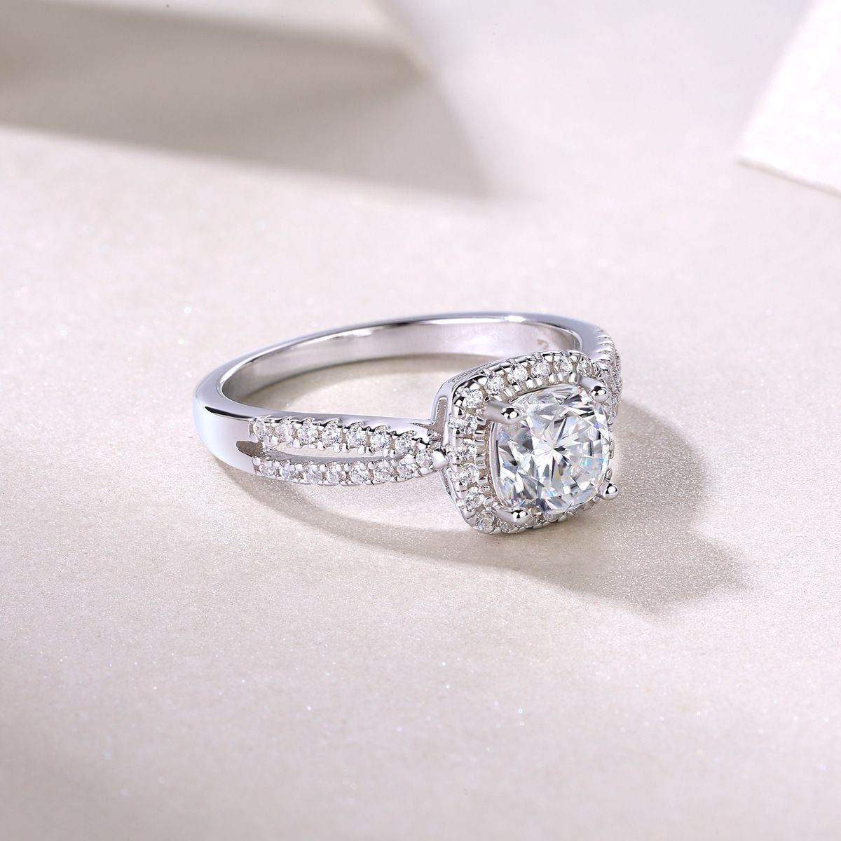 Cushion Halo Pave Ring - Aventus