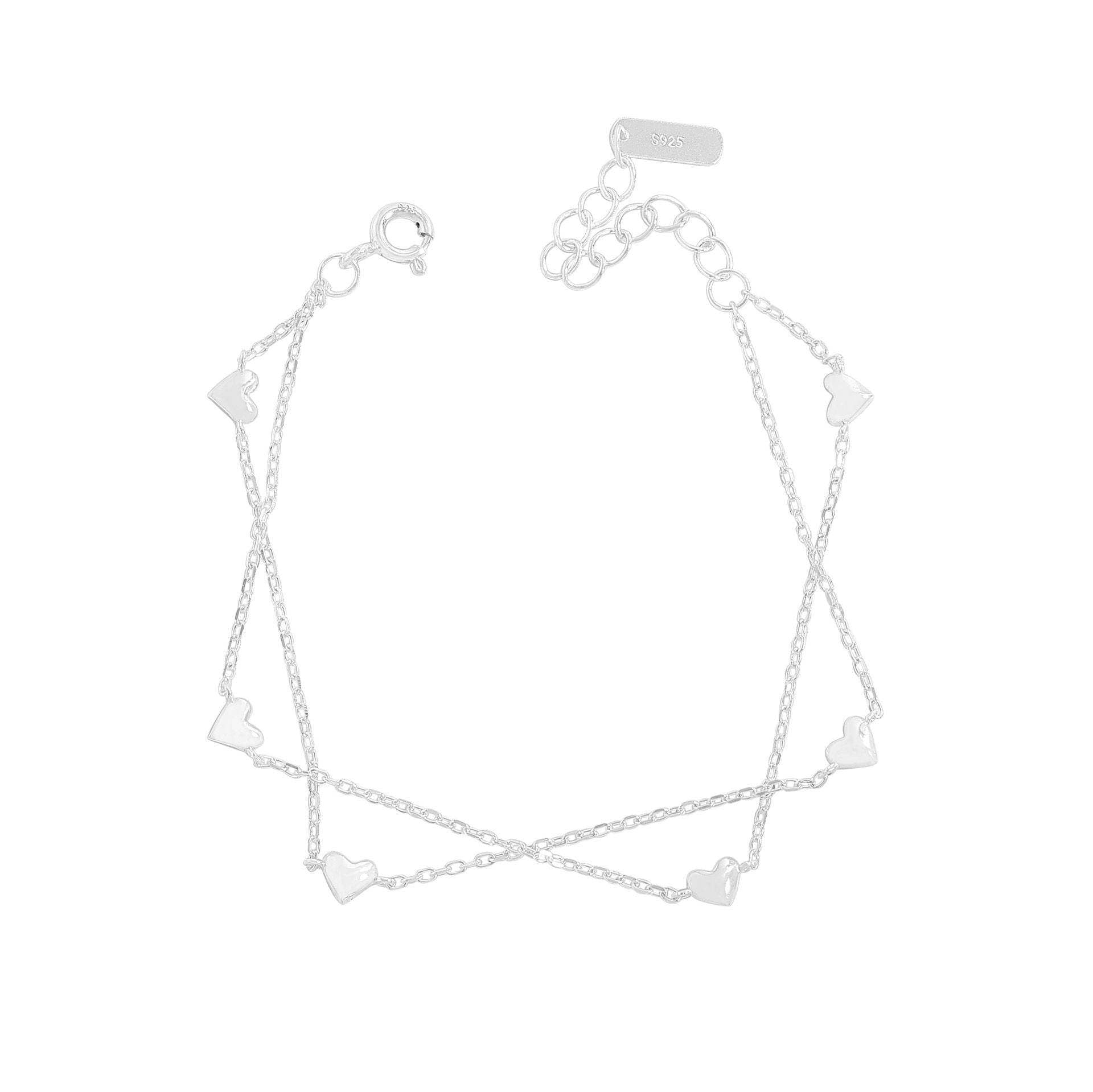 Dainty Heart Layered Bracelet - Aventus