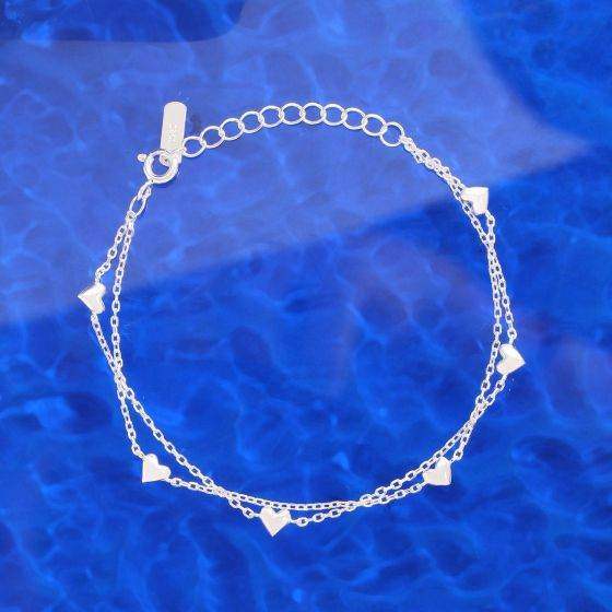 Dainty Heart Layered Bracelet - Aventus
