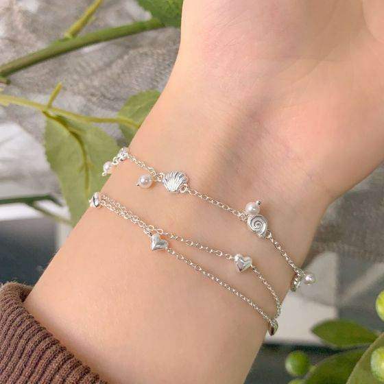 Dainty Heart Layered Bracelet - Aventus