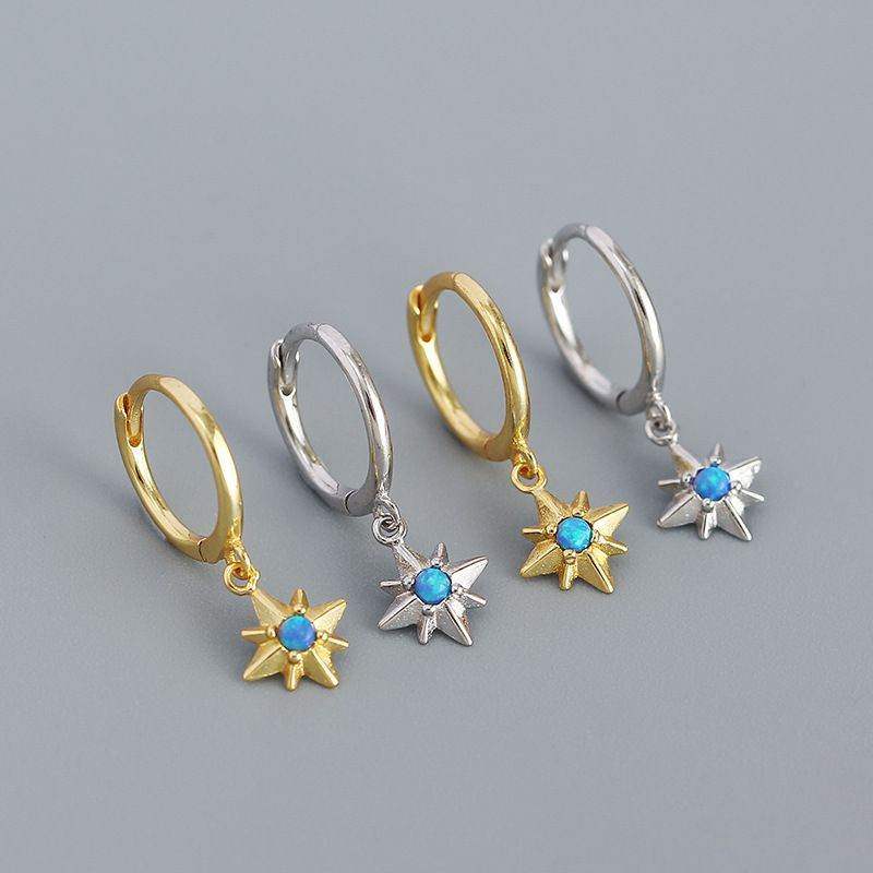 Dangling Star Opal Hoop Earrings - Aventus