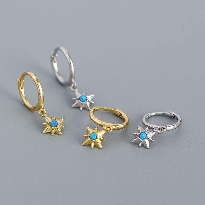 Dangling Star Opal Hoop Earrings - Aventus
