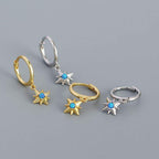 Dangling Star Opal Hoop Earrings - Aventus