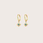 Dangling Star Opal Hoop Earrings