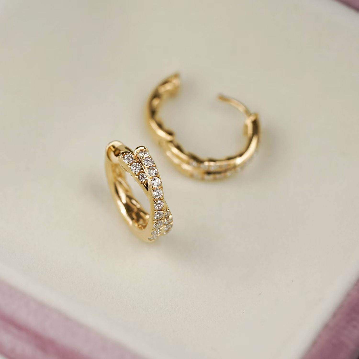 Diamond Embrace Hoop Earrings - Aventus