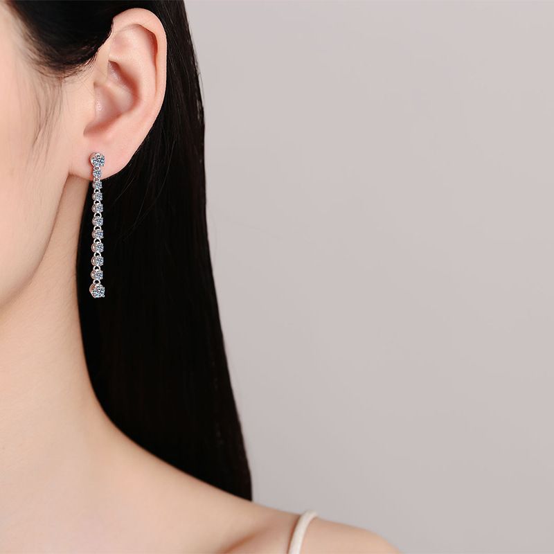 Diamond Tassel Drop Earrings