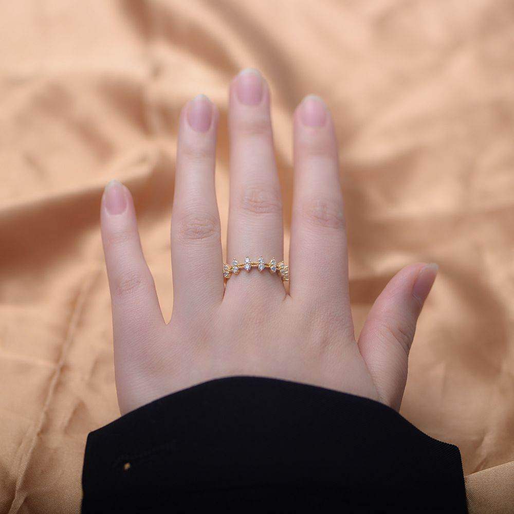 Double Gem Half Eternity Ring - Aventus