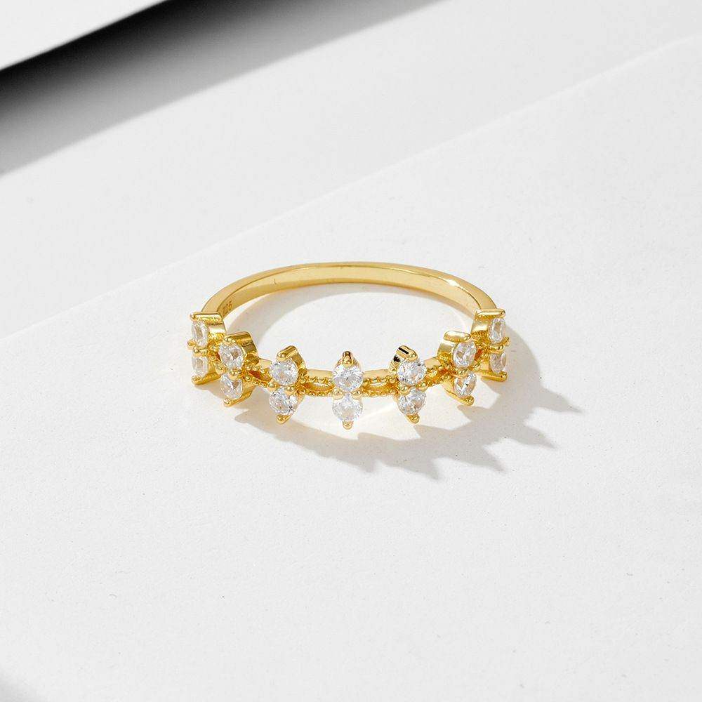 Double Gem Half Eternity Ring - Aventus