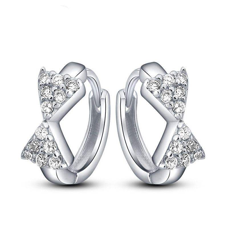Pave Bow Huggie Earrings - Aventus