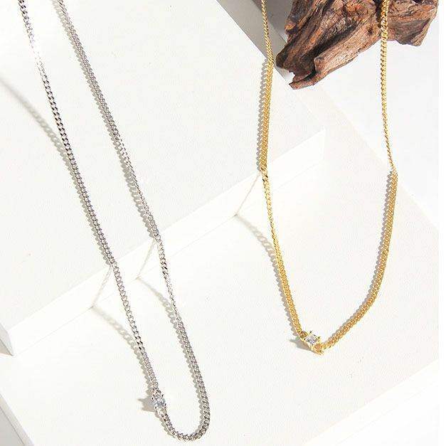 Gemmed Curb Chain Necklace - Aventus
