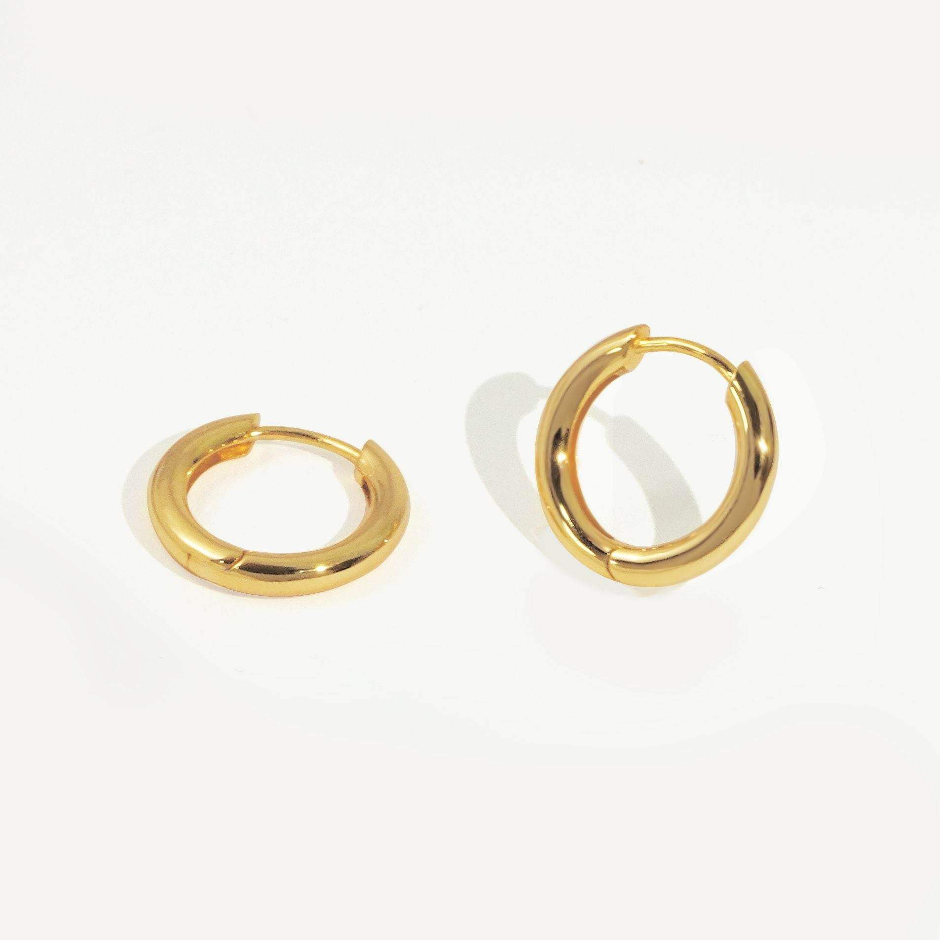 Gold Huggie Hoop Earrings - Aventus