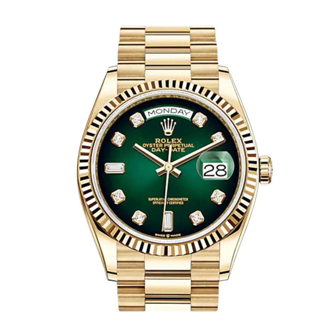 Day Date 41 / 36 Green Obre Dial 128238