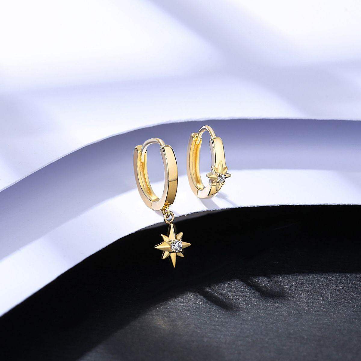 Hexagram Star Hoop Earrings - Aventus