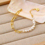 Natural Pearl Chain Bracelet - Aventus