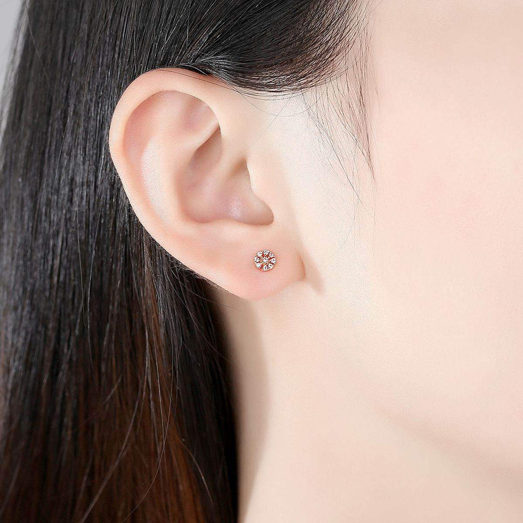 Honey Bee Pink Flower Stud Earring Set - Aventus