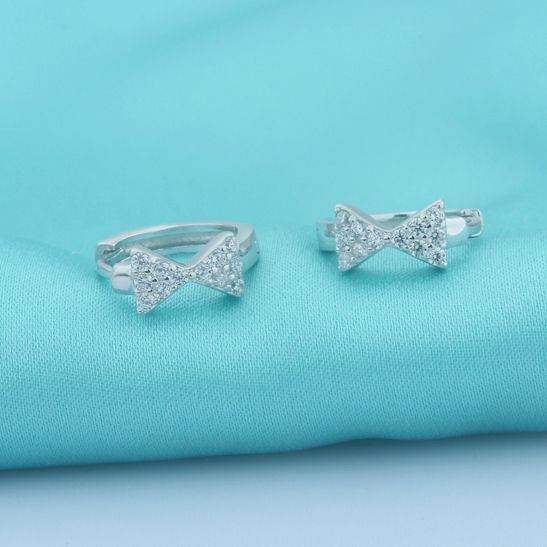 Pave Bow Huggie Earrings - Aventus