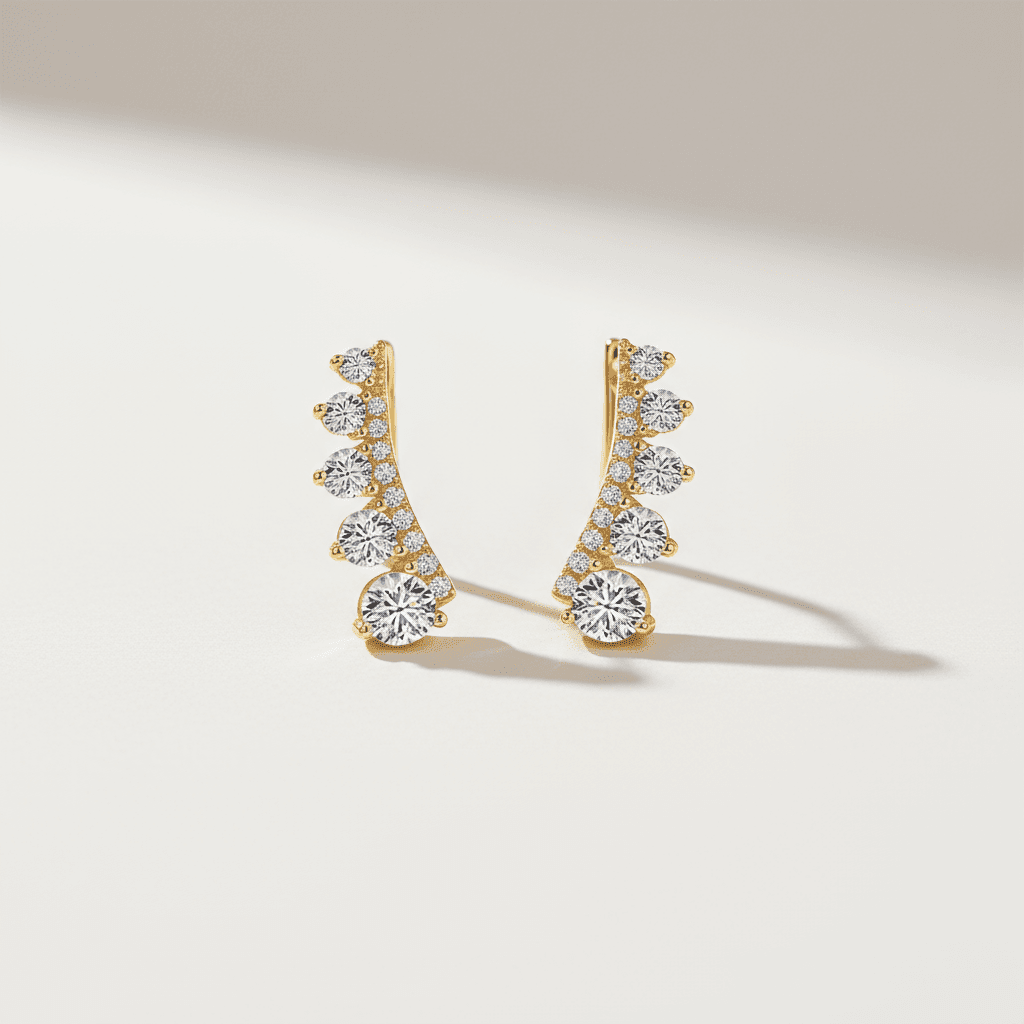 Linear Diamond Stud Earrings - Aventus