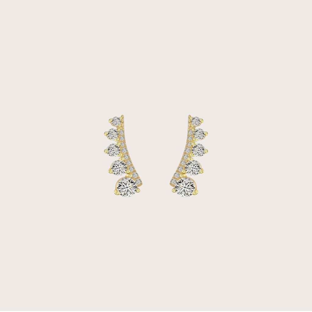 Linear Diamond Stud Earrings