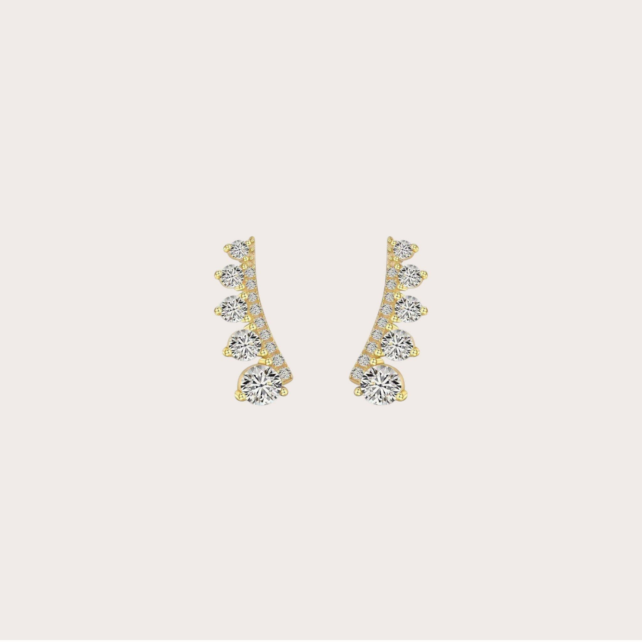 Linear Diamond Stud Earrings