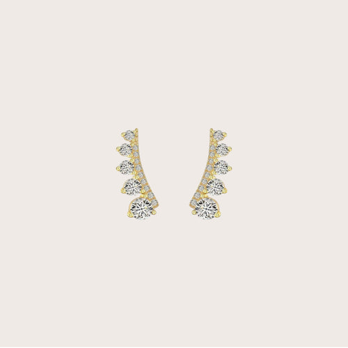 Linear Diamond Stud Earrings