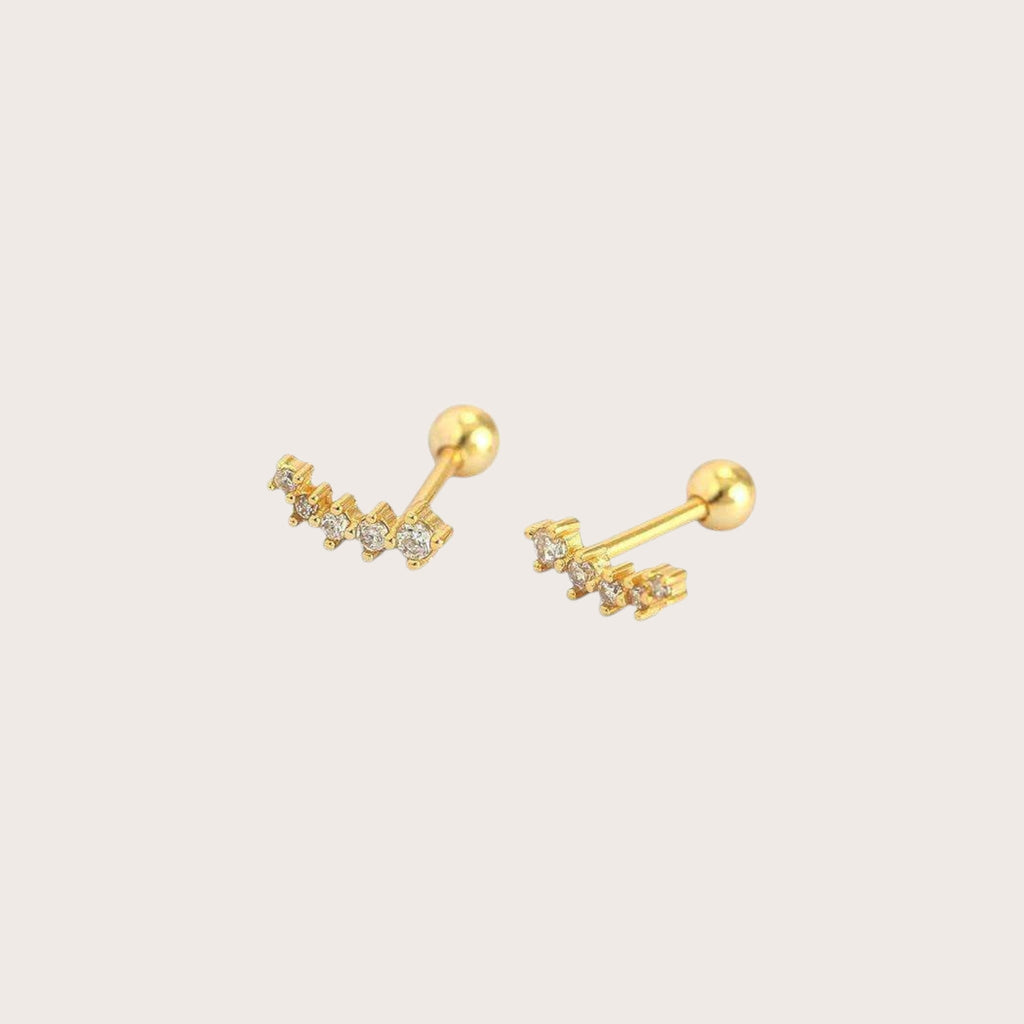 Linear Gemmed Stud Earrings
