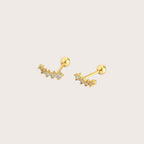 Linear Gemmed Stud Earrings