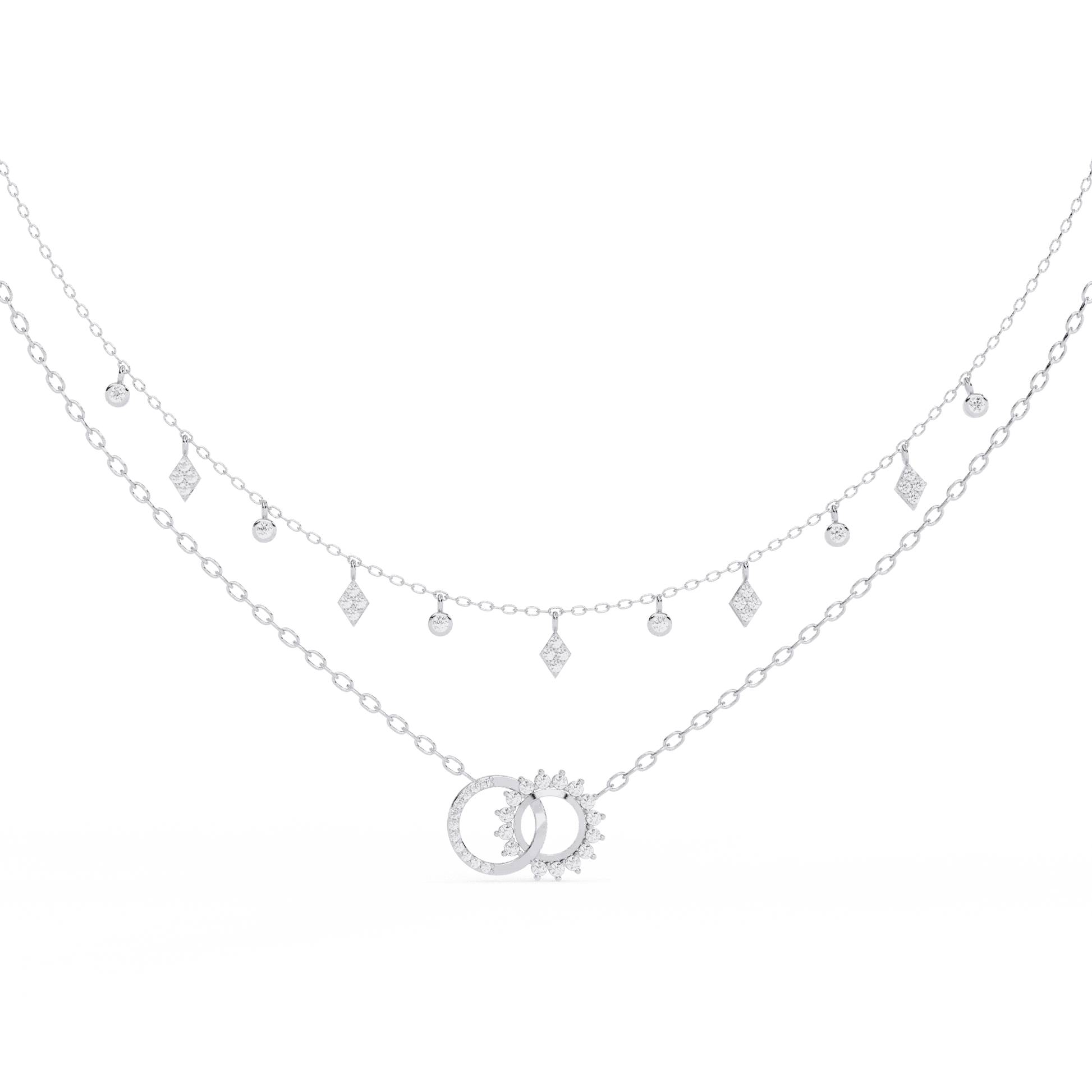 Luxury Handcrafted Moissanite Necklace in Solid Gold & Silver – Adjustable Design - Aventus