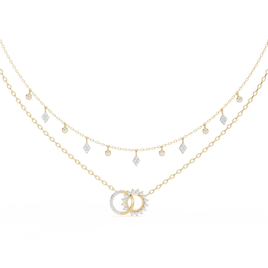 Luxury Handcrafted Moissanite Necklace in Solid Gold & Silver – Adjustable Design - Aventus