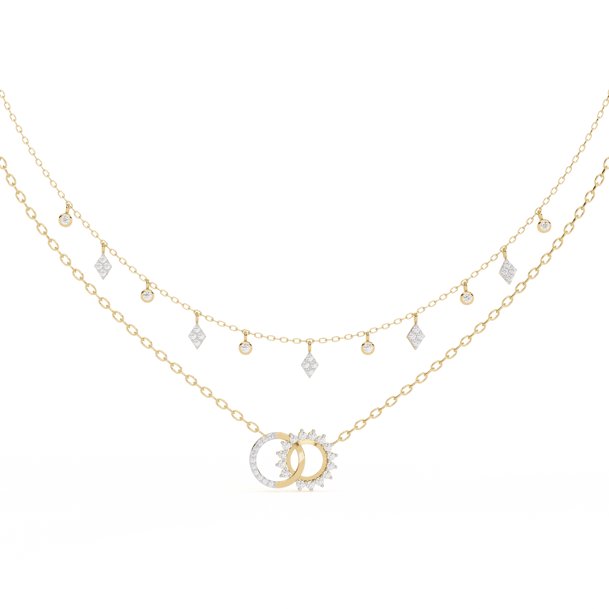 Luxury Handcrafted Moissanite Necklace in Solid Gold & Silver – Adjustable Design - Aventus
