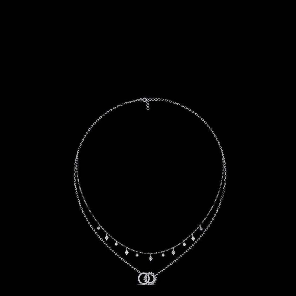 Luxury Handcrafted Moissanite Necklace in Solid Gold & Silver – Adjustable Design - Aventus