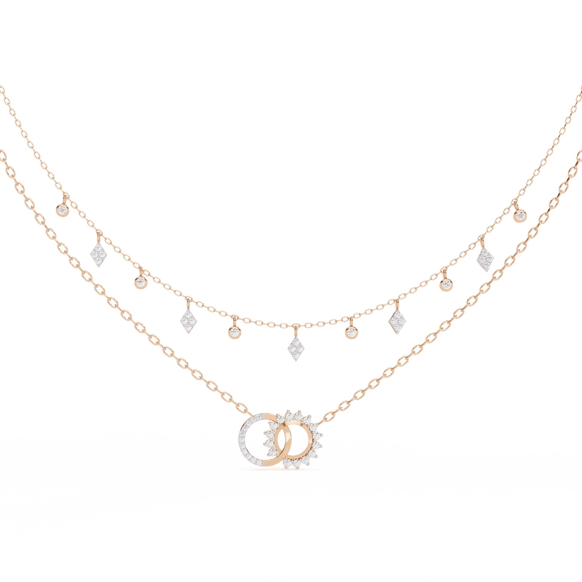 Luxury Handcrafted Moissanite Necklace in Solid Gold & Silver – Adjustable Design - Aventus